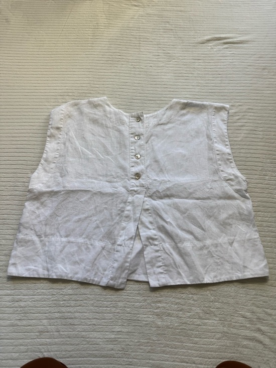 Madewell White Sleeveless 100% Linen-Blend Boxy Tank - Picture 7 of 7